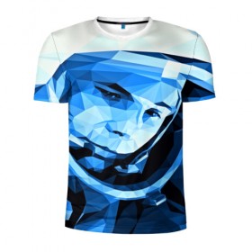 Мужская футболка 3D спортивная с принтом Гагарин , 100% полиэстер с улучшенными характеристиками | приталенный силуэт, круглая горловина, широкие плечи, сужается к линии бедра | 3d | арт | гагарин | другие | космонавт | космонавтики | космос | полигоны | прикольные | текстуры | яркие