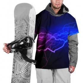 Накидка на куртку 3D с принтом Столкновение энергии , 100% полиэстер |  | Тематика изображения на принте: молния | разряд | электричество | яркий