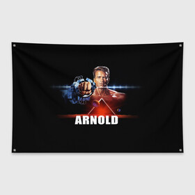 Флаг-баннер с принтом Arnold , 100% полиэстер | размер 67 х 109 см, плотность ткани — 95 г/м2; по краям флага есть четыре люверса для крепления | arnold schwarzenegger | cinema | movie | актёр | арнольд шварценеггер | блокбастер | боевик | звезда | кино | киногерой
