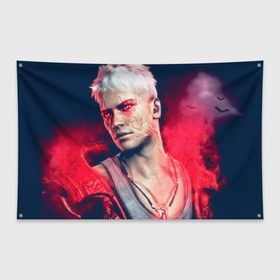Флаг-баннер с принтом DmC Devil May Cry , 100% полиэстер | размер 67 х 109 см, плотность ткани — 95 г/м2; по краям флага есть четыре люверса для крепления | dante | данте