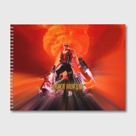 Альбом для рисования с принтом Duke Nukem , 100% бумага
 | матовая бумага, плотность 200 мг. | брутальный | взрыв | дюк нюмем | мужик | огонь | радиация | ядерный