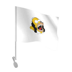 Флаг для автомобиля с принтом The Simpsons , 100% полиэстер | Размер: 30*21 см | гомер | крик | симпсоны | спрингфилд