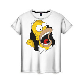 Женская футболка 3D с принтом The Simpsons , 100% полиэфир ( синтетическое хлопкоподобное полотно) | прямой крой, круглый вырез горловины, длина до линии бедер | гомер | крик | симпсоны | спрингфилд