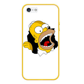 Чехол для iPhone 5/5S матовый с принтом The Simpsons , Силикон | Область печати: задняя сторона чехла, без боковых панелей | гомер | крик | симпсоны | спрингфилд