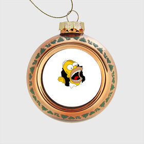 Стеклянный ёлочный шар с принтом The Simpsons , Стекло | Диаметр: 80 мм | гомер | крик | симпсоны | спрингфилд