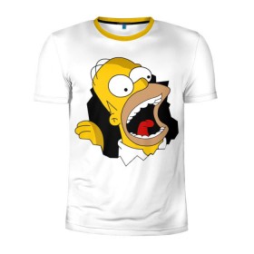 Мужская футболка 3D спортивная с принтом The Simpsons , 100% полиэстер с улучшенными характеристиками | приталенный силуэт, круглая горловина, широкие плечи, сужается к линии бедра | гомер | крик | симпсоны | спрингфилд