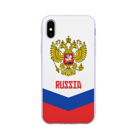 Чехол для Apple iPhone X силиконовый матовый с принтом RUSSIA HOCKEY , Силикон | Печать на задней стороне чехла, без боковой панели | 2015 | 2016 | 2017 | hockey | hokey | ru | russia | russian | team | герб | россии | россия | ру | сборная | состав | хоккей | чм | чм2017