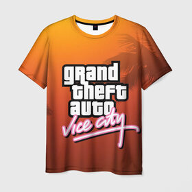 Мужская футболка 3D с принтом GTA , 100% полиэфир | прямой крой, круглый вырез горловины, длина до линии бедер | grand theft auto | gta | vice city | вайс сити | гта
