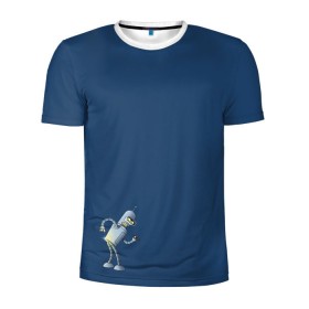 Мужская футболка 3D спортивная с принтом bender F , 100% полиэстер с улучшенными характеристиками | приталенный силуэт, круглая горловина, широкие плечи, сужается к линии бедра | bender | futurama | planet express | бендер | блестящий | робот | футурама