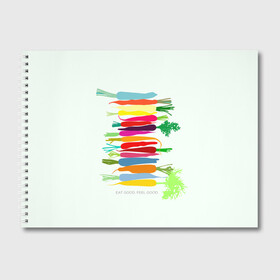 Альбом для рисования с принтом Feel Good , 100% бумага
 | матовая бумага, плотность 200 мг. | Тематика изображения на принте: fruits | vegan | vegetables | vegetarian | веган | вегетарианство | еда | овощи | фрукты