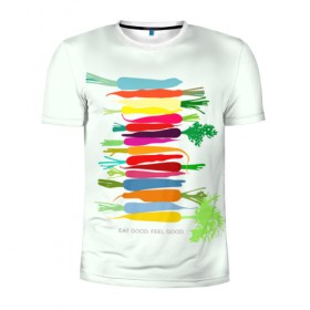 Мужская футболка 3D спортивная с принтом Feel Good , 100% полиэстер с улучшенными характеристиками | приталенный силуэт, круглая горловина, широкие плечи, сужается к линии бедра | fruits | vegan | vegetables | vegetarian | веган | вегетарианство | еда | овощи | фрукты