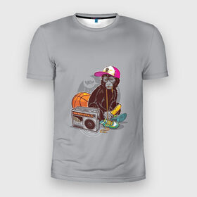 Мужская футболка 3D спортивная с принтом monkey music , 100% полиэстер с улучшенными характеристиками | приталенный силуэт, круглая горловина, широкие плечи, сужается к линии бедра | Тематика изображения на принте: monkey | банан | баскетбол | магнитофон | музыка | мяч | обезьяна | хипстер