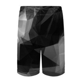 Детские спортивные шорты 3D с принтом Camo - Black & White (Чёрно-белый камуфляж) ,  100% полиэстер
 | пояс оформлен широкой мягкой резинкой, ткань тянется
 | Тематика изображения на принте: 0x000000123 | camo | камуфляж | чёрно белый