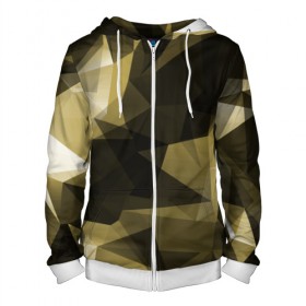 Мужская толстовка 3D на молнии с принтом Camo - Black & Yellow (Чёрно-жёлтый камуфляж) , 100% полиэстер | длина до линии бедра, манжеты и пояс оформлены мягкой тканевой резинкой, двухслойный капюшон со шнурком для регулировки, спереди молния, по бокам два кармана | Тематика изображения на принте: 0x000000123 | camo | камуфляж