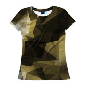 Женская футболка 3D с принтом Camo - Black & Yellow (Чёрно-жёлтый камуфляж) , 100% полиэфир ( синтетическое хлопкоподобное полотно) | прямой крой, круглый вырез горловины, длина до линии бедер | 0x000000123 | camo | камуфляж