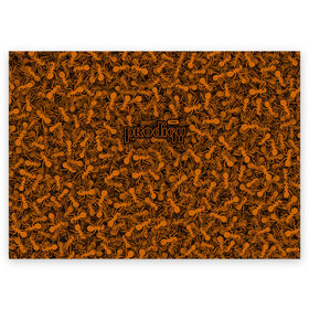 Поздравительная открытка с принтом The Prodigy , 100% бумага | плотность бумаги 280 г/м2, матовая, на обратной стороне линовка и место для марки
 | муравей | оранжевый | панк | паттерн | продиджи | рейв | текстура | техно