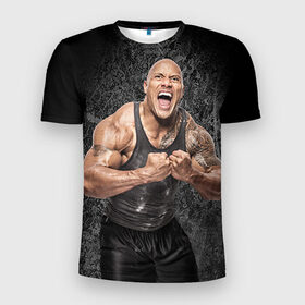 Мужская футболка 3D спортивная с принтом Скала , 100% полиэстер с улучшенными характеристиками | приталенный силуэт, круглая горловина, широкие плечи, сужается к линии бедра | wrestling