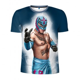 Мужская футболка 3D спортивная с принтом Рей Мистерио , 100% полиэстер с улучшенными характеристиками | приталенный силуэт, круглая горловина, широкие плечи, сужается к линии бедра | wrestling