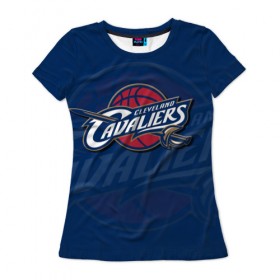 Женская футболка 3D с принтом NBA: Cleveland Cavaliers , 100% полиэфир ( синтетическое хлопкоподобное полотно) | прямой крой, круглый вырез горловины, длина до линии бедер | nba
