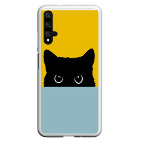 Чехол для Honor 20 с принтом Черная кошка , Силикон | Область печати: задняя сторона чехла, без боковых панелей | cat | kitty | pussycat | киса | кот | коты | котэ | кошка | мода
