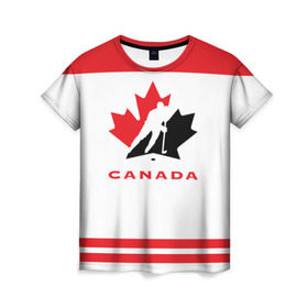 Женская футболка 3D с принтом TEAM CANADA , 100% полиэфир ( синтетическое хлопкоподобное полотно) | прямой крой, круглый вырез горловины, длина до линии бедер | 2017 | canada | team | teamcanada | канада | мира | россия | хоккей | чемпионат | чм2017