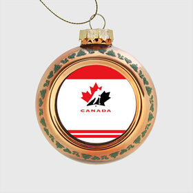 Стеклянный ёлочный шар с принтом TEAM CANADA , Стекло | Диаметр: 80 мм | Тематика изображения на принте: 2017 | canada | team | teamcanada | канада | мира | россия | хоккей | чемпионат | чм2017