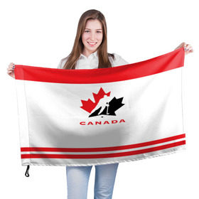 Флаг 3D с принтом TEAM CANADA , 100% полиэстер | плотность ткани — 95 г/м2, размер — 67 х 109 см. Принт наносится с одной стороны | 2017 | canada | team | teamcanada | канада | мира | россия | хоккей | чемпионат | чм2017