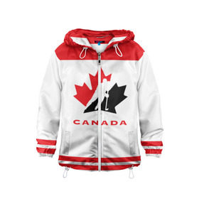Детская ветровка 3D с принтом TEAM CANADA , 100% полиэстер | подол и капюшон оформлены резинкой с фиксаторами, по бокам два кармана без застежек, один потайной карман на груди | 2017 | canada | team | teamcanada | канада | мира | россия | хоккей | чемпионат | чм2017