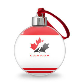 Ёлочный шар с принтом TEAM CANADA , Пластик | Диаметр: 77 мм | 2017 | canada | team | teamcanada | канада | мира | россия | хоккей | чемпионат | чм2017
