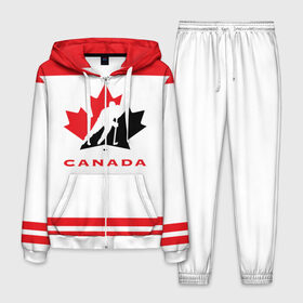 Мужской костюм 3D с принтом TEAM CANADA , 100% полиэстер | Манжеты и пояс оформлены тканевой резинкой, двухслойный капюшон со шнурком для регулировки, карманы спереди | 2017 | canada | team | teamcanada | канада | мира | россия | хоккей | чемпионат | чм2017