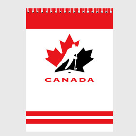 Скетчбук с принтом TEAM CANADA , 100% бумага
 | 48 листов, плотность листов — 100 г/м2, плотность картонной обложки — 250 г/м2. Листы скреплены сверху удобной пружинной спиралью | Тематика изображения на принте: 2017 | canada | team | teamcanada | канада | мира | россия | хоккей | чемпионат | чм2017