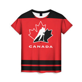 Женская футболка 3D с принтом TEAM CANADA , 100% полиэфир ( синтетическое хлопкоподобное полотно) | прямой крой, круглый вырез горловины, длина до линии бедер | 2017 | canada | hochey | team | teamcanada | канада | мира | россия | хоккей | чемпионат | чм2017