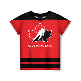 Детская футболка 3D с принтом TEAM CANADA , 100% гипоаллергенный полиэфир | прямой крой, круглый вырез горловины, длина до линии бедер, чуть спущенное плечо, ткань немного тянется | 2017 | canada | hochey | team | teamcanada | канада | мира | россия | хоккей | чемпионат | чм2017