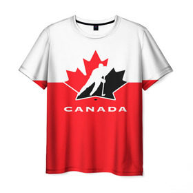 Мужская футболка 3D с принтом TEAM CANADA , 100% полиэфир | прямой крой, круглый вырез горловины, длина до линии бедер | Тематика изображения на принте: 2017 | canada | hochey | team | teamcanada | канада | мира | россия | хоккей | чемпионат | чм2017