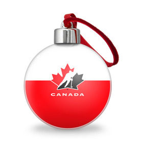 Ёлочный шар с принтом TEAM CANADA , Пластик | Диаметр: 77 мм | Тематика изображения на принте: 2017 | canada | hochey | team | teamcanada | канада | мира | россия | хоккей | чемпионат | чм2017