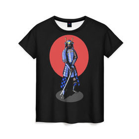 Женская футболка 3D с принтом Самурай, японское солнце , 100% полиэфир ( синтетическое хлопкоподобное полотно) | прямой крой, круглый вырез горловины, длина до линии бедер | азия | воин | катана | меч | сегун | сэнсэй | харакири | честь | японец | япония