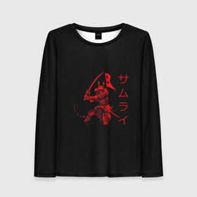 Женский лонгслив 3D с принтом Японские иероглифы - самурай , 100% полиэстер | длинные рукава, круглый вырез горловины, полуприлегающий силуэт | азия | воин | катана | меч | сегун | сэнсэй | харакири | честь | японец | япония
