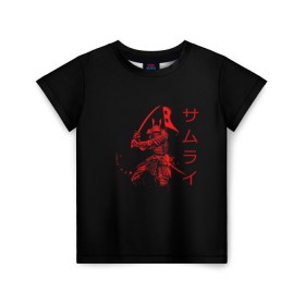 Детская футболка 3D с принтом Японские иероглифы - самурай , 100% гипоаллергенный полиэфир | прямой крой, круглый вырез горловины, длина до линии бедер, чуть спущенное плечо, ткань немного тянется | Тематика изображения на принте: азия | воин | катана | меч | сегун | сэнсэй | харакири | честь | японец | япония