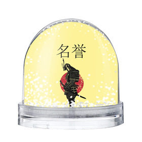 Снежный шар с принтом Японский самурай (честь) , Пластик | Изображение внутри шара печатается на глянцевой фотобумаге с двух сторон | meiyo | самурай | япония