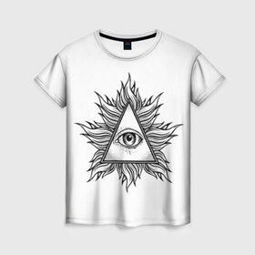 Женская футболка 3D с принтом They watching , 100% полиэфир ( синтетическое хлопкоподобное полотно) | прямой крой, круглый вырез горловины, длина до линии бедер | глаз | масон | масоны