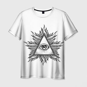 Мужская футболка 3D с принтом They watching , 100% полиэфир | прямой крой, круглый вырез горловины, длина до линии бедер | глаз | масон | масоны