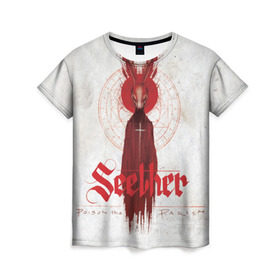 Женская футболка 3D с принтом Seether , 100% полиэфир ( синтетическое хлопкоподобное полотно) | прямой крой, круглый вырез горловины, длина до линии бедер | album | poison the parish | seether | рок