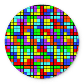 Коврик круглый с принтом Тетрис , резина и полиэстер | круглая форма, изображение наносится на всю лицевую часть | геометрия | игра | кубики | тетрис