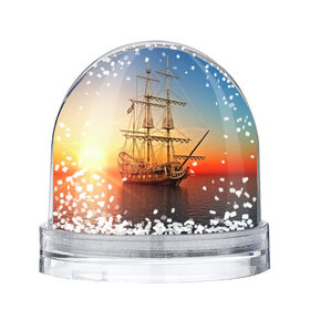 Снежный шар с принтом Фрегат , Пластик | Изображение внутри шара печатается на глянцевой фотобумаге с двух сторон | 3d | blue | брызги | вмф | вода | военный | волны | исторический | капли | корабль | лето | море | моряк | океан | природа | фрегат | шторм
