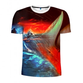 Мужская футболка 3D спортивная с принтом Фантастика , 100% полиэстер с улучшенными характеристиками | приталенный силуэт, круглая горловина, широкие плечи, сужается к линии бедра | 3d | blue | брызги | вмф | вода | военный | волны | исторический | капли | корабль | космос | лето | море | моряк | океан | природа | фрегат | шторм