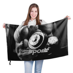 Флаг 3D с принтом Гиря и мышцы , 100% полиэстер | плотность ткани — 95 г/м2, размер — 67 х 109 см. Принт наносится с одной стороны | crossfit | атлетика | гантель | качалка | качок | кроссфит | мускулы | мышцы | сила | спортсмен | тяжелая