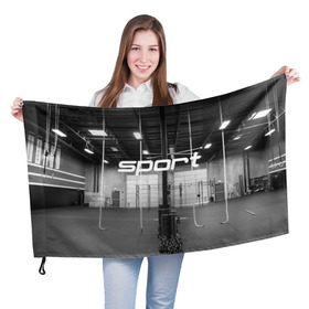 Флаг 3D с принтом Спортзал , 100% полиэстер | плотность ткани — 95 г/м2, размер — 67 х 109 см. Принт наносится с одной стороны | crossfit | атлетика | зал | качалка | кроссфит | тренажер | тяжелая | фитнес