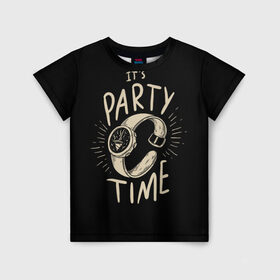 Детская футболка 3D с принтом Party time , 100% гипоаллергенный полиэфир | прямой крой, круглый вырез горловины, длина до линии бедер, чуть спущенное плечо, ткань немного тянется | Тематика изображения на принте: 
