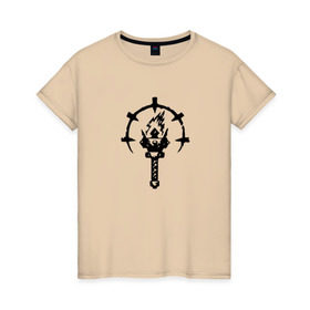 Женская футболка хлопок с принтом Darkest Dungeon , 100% хлопок | прямой крой, круглый вырез горловины, длина до линии бедер, слегка спущенное плечо | 