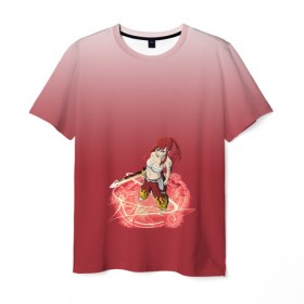 Мужская футболка 3D с принтом Erza Scarlet (Fairy Tail) , 100% полиэфир | прямой крой, круглый вырез горловины, длина до линии бедер | 